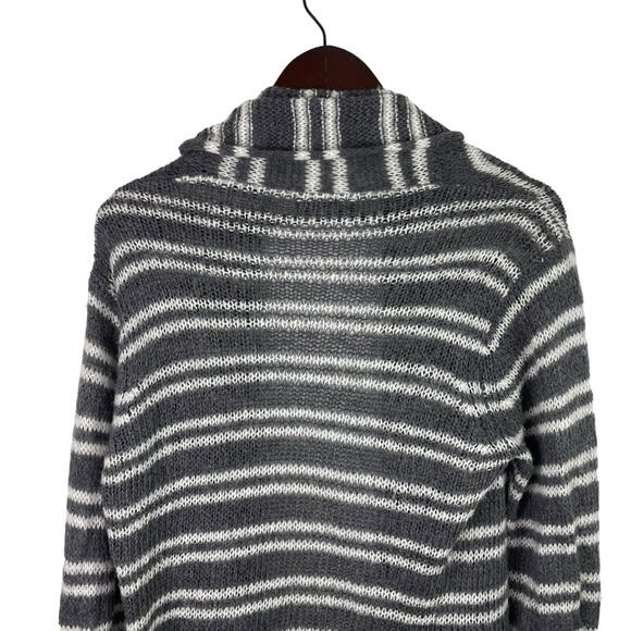 Wooden Ships | Gray White Stripe Light Cardigan Sweater - Picture 5 of 7